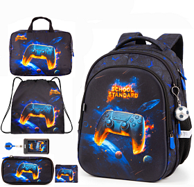 Шкільний ортопедичний рюкзак 6 в 1 для хлопчика School Standard 38х30х18 см з Джойстиком для першокласника (SET 150-37)